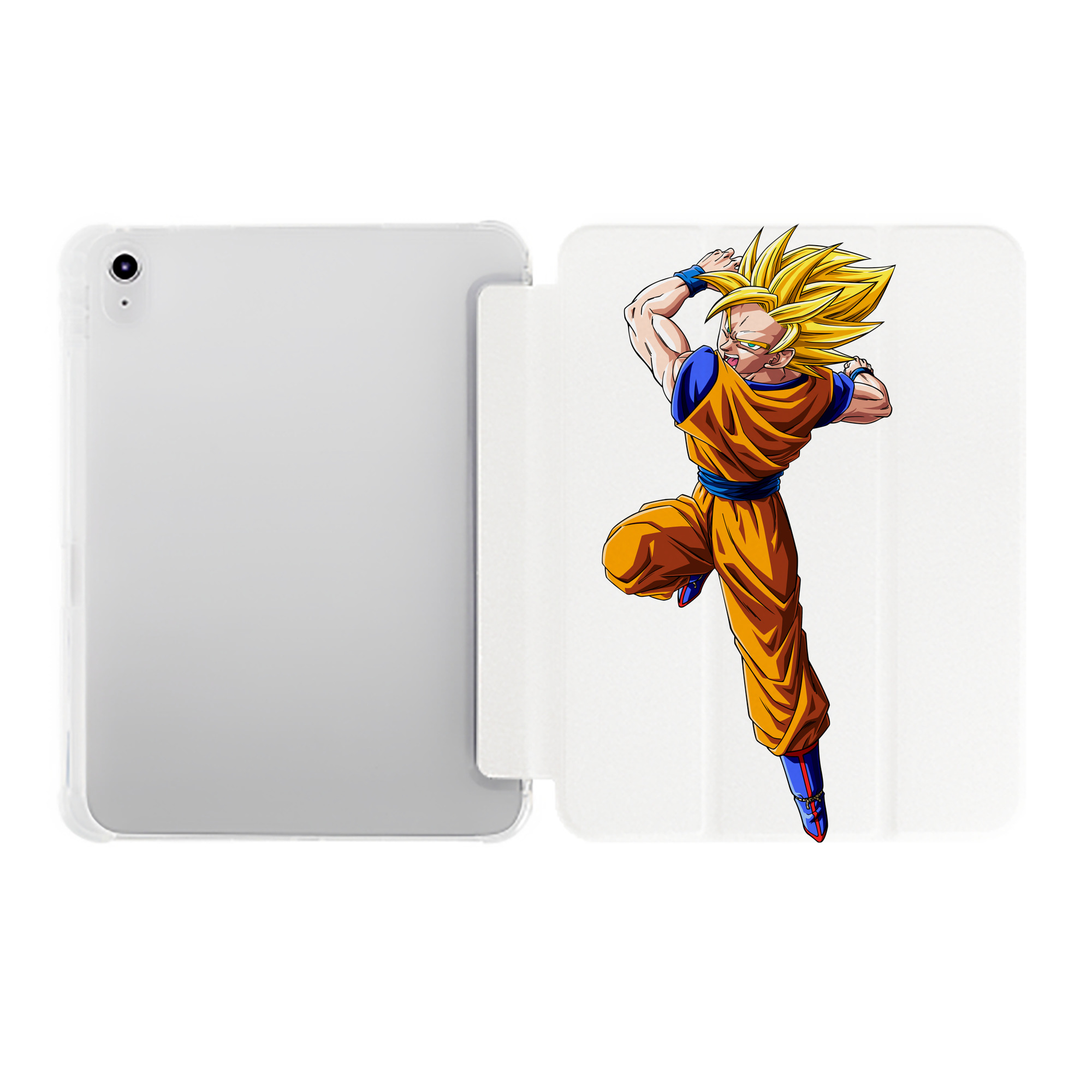 （画像用） ドラゴンボール 孫悟空（そん ごくう）Son Goku カカロット DRAGON BALL Kakarotto IPad ケース ペン収納付き 三つ折りスタンド PUレザー×シリコン 対応機種9.5/10.5/10.9インチ